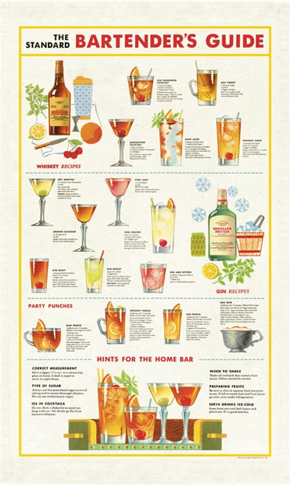 Bartender's Guide Tea Towel